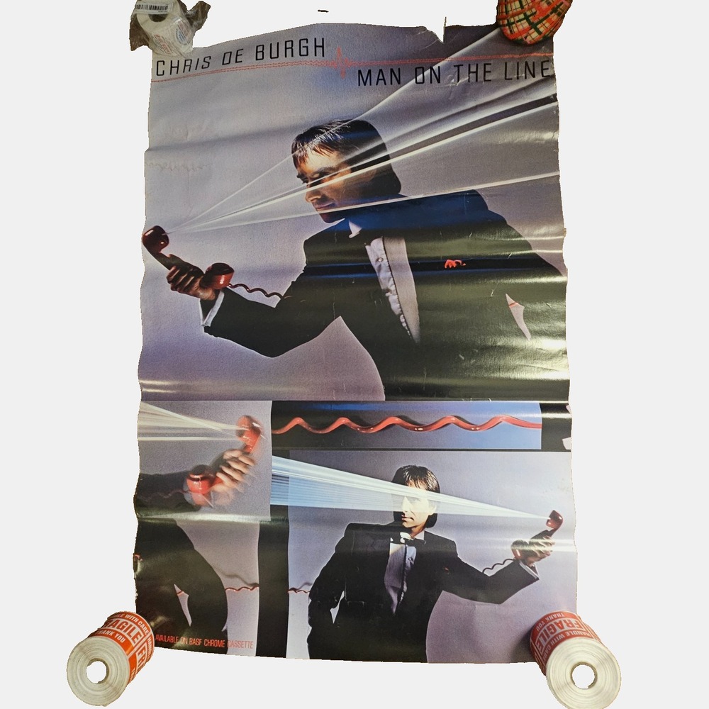 Chris de Burgh Man On The Line 24" x 35.5" 1984 A&M Records‎ Album Promo Poster